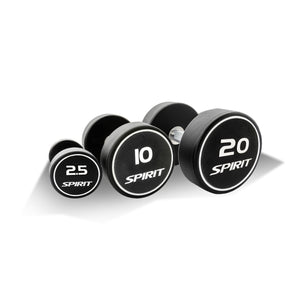 |Spirit Fitness 2.5kg to 20kg Round Rubber Dumbbell Set|