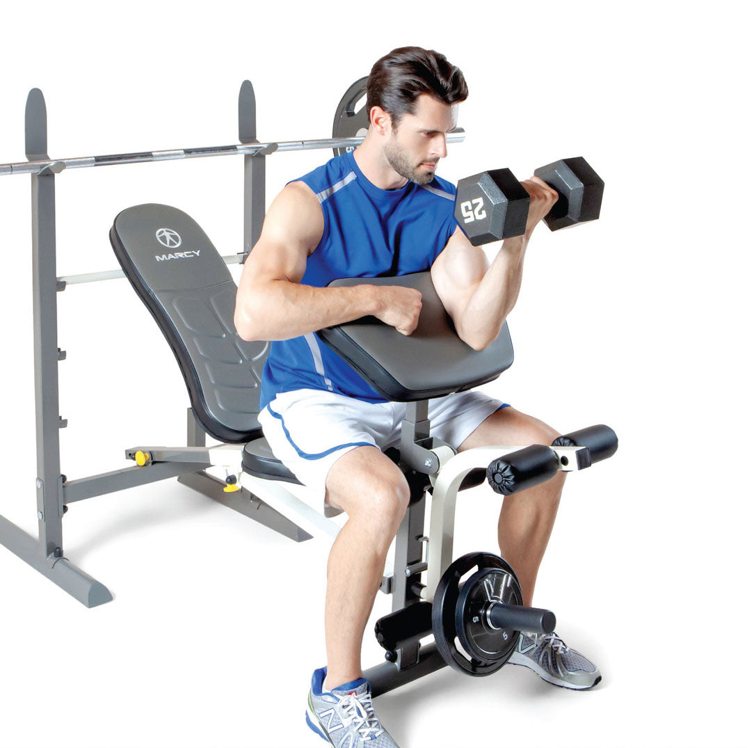 |MarcyMWB20100FoldingBarbellWeightBenchExercise2|