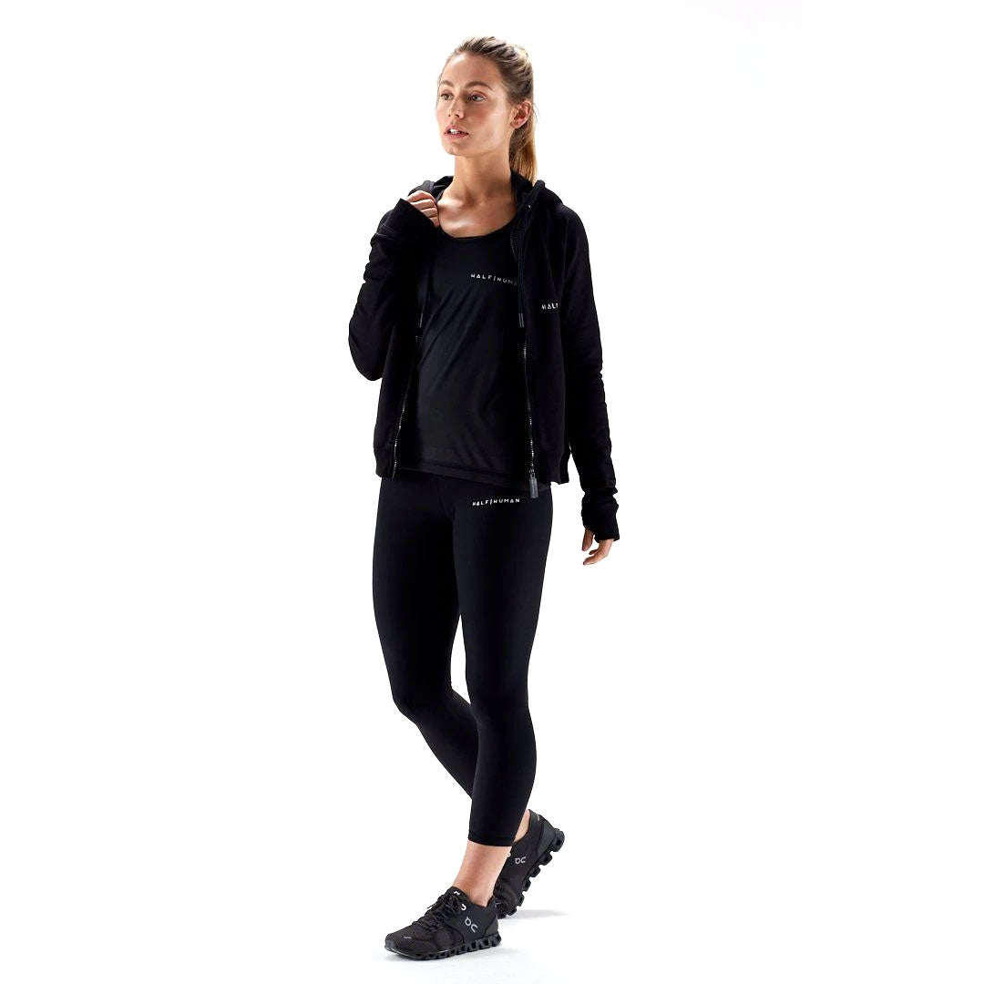 |Half Human Ladies Zip Hoodie - Angle|