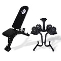 |HalfHumanFIDWeightBenchand 25kgAdjustableDumbbellsPowerSet|