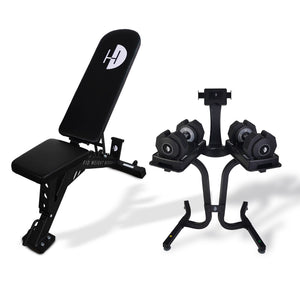 |HalfHumanFIDWeightBenchand 25kgAdjustableDumbbellsPowerSet|