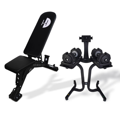 |HalfHumanFIDWeightBenchand 25kgAdjustableDumbbellsPowerSet|
