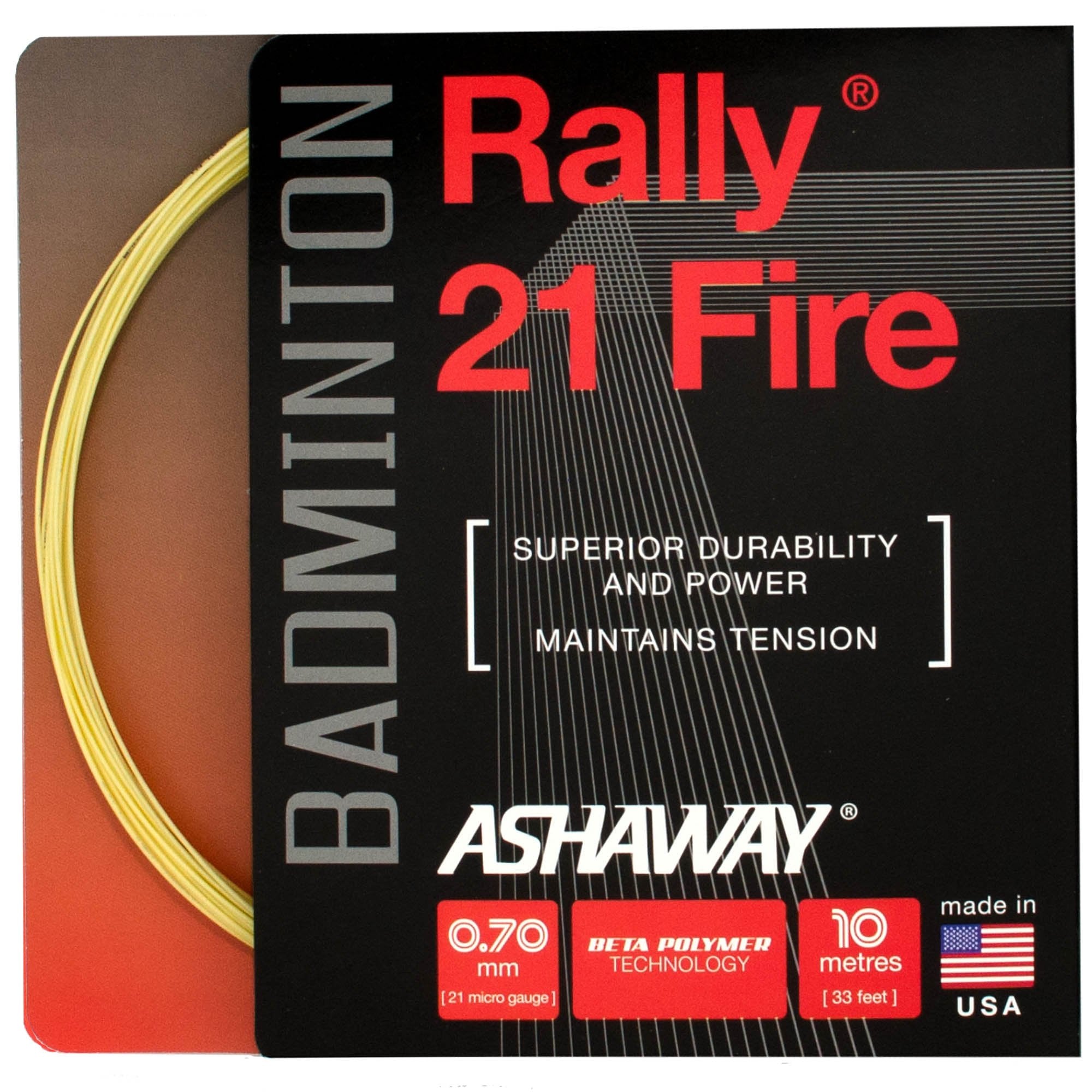 Rally 21 Fire Badminton String Set