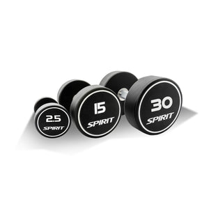 |Spirit Fitness 2.5kg to 30kg Round CPU Dumbbells Set|