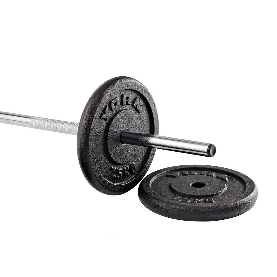 |York 2 x 7.5kg Black Cast Iron 1Inch Plates|