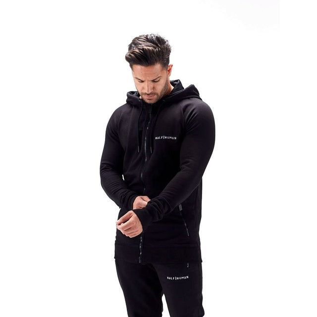 |Half Human Mens Zip Hoodie|