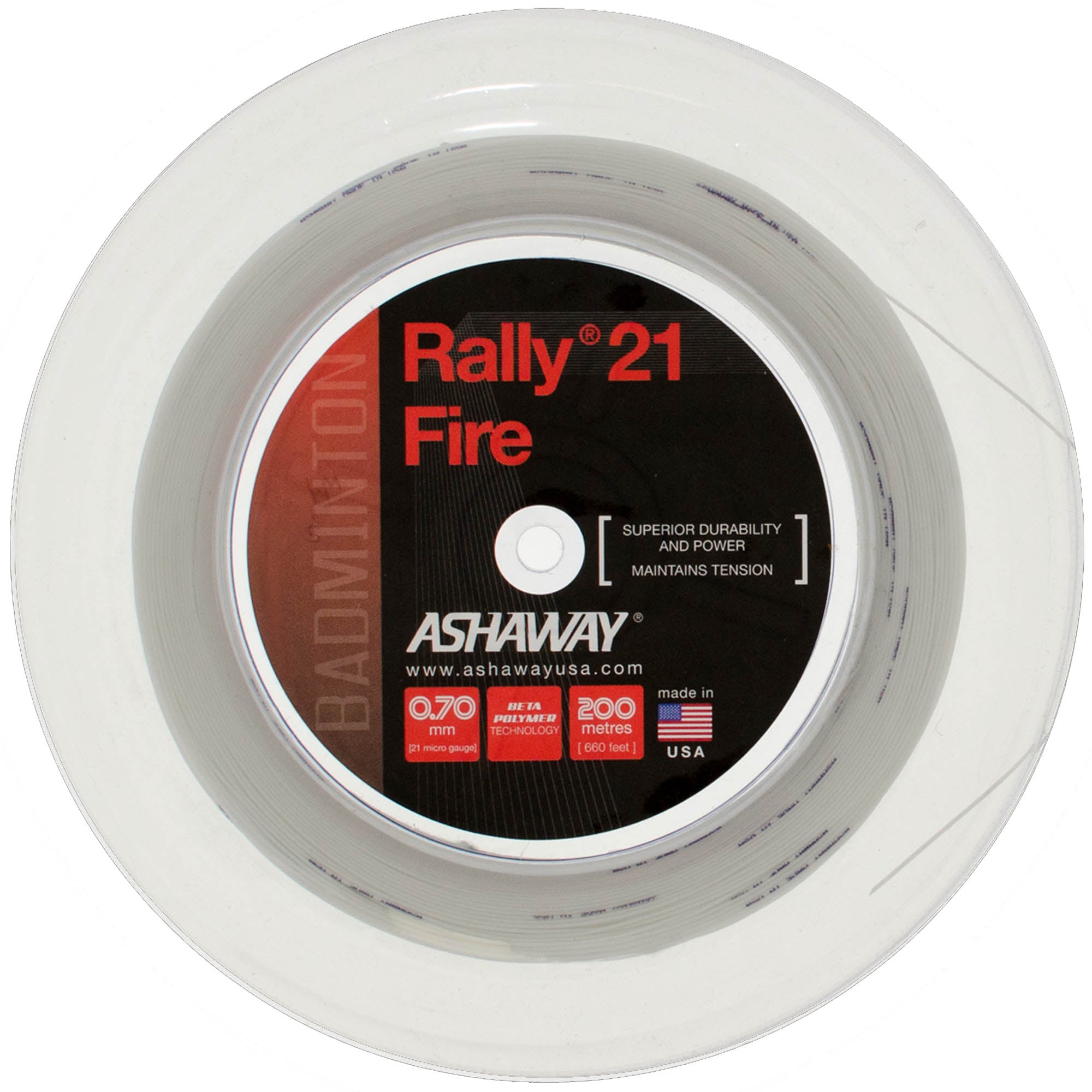 Rally 21 Fire Badminton String 200m Reel