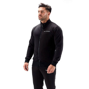 |Half Human Mens Poly Track Jacket - Model Front|