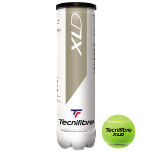 |Tecnifibre XLD Tennis Balls - Tube of 4 - Ball and Tube|