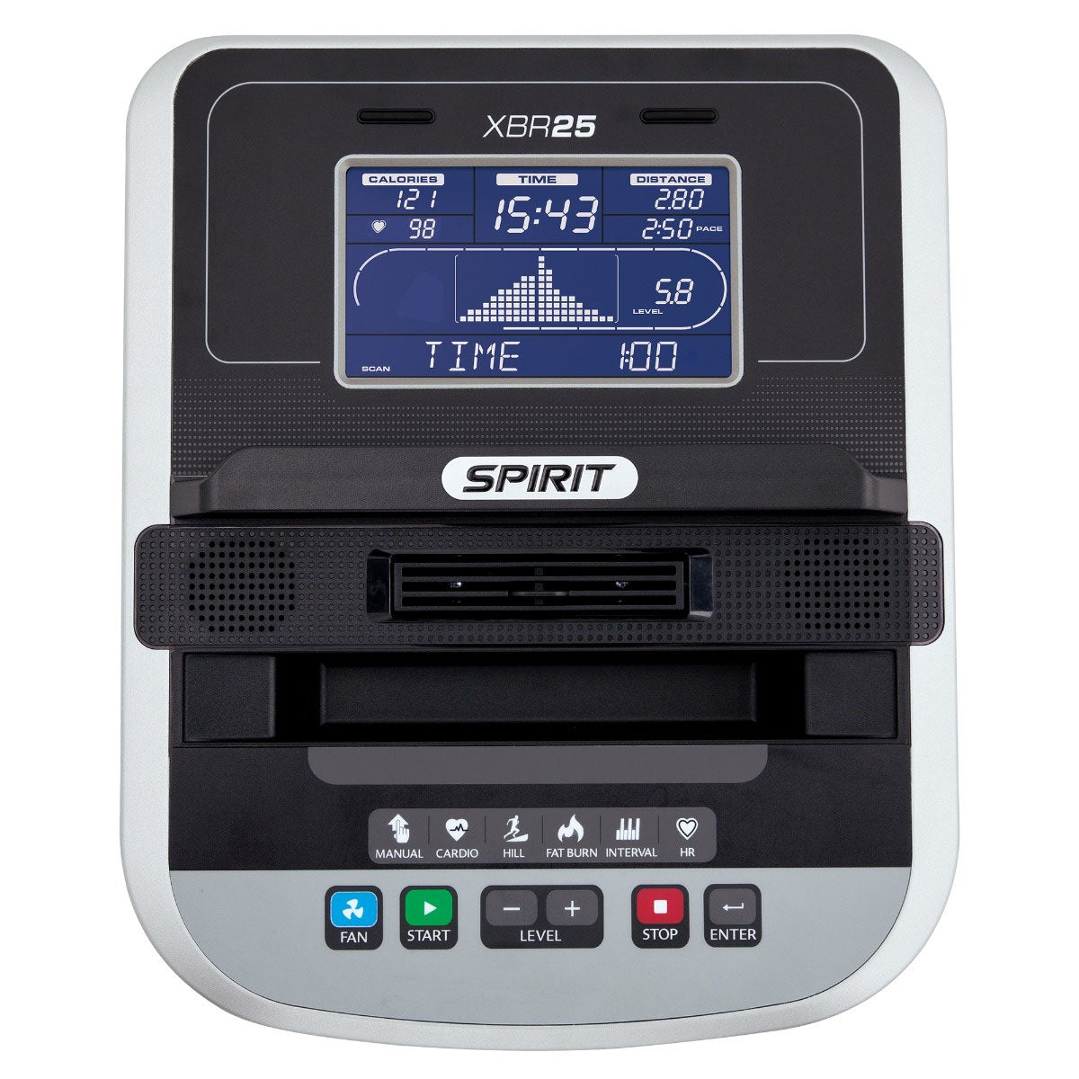 |Spirit XBR25 Recumbent Exercise Bike - Console|