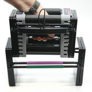 |PowerblockEliteEXPAdjustableDumbbellsStage1front|