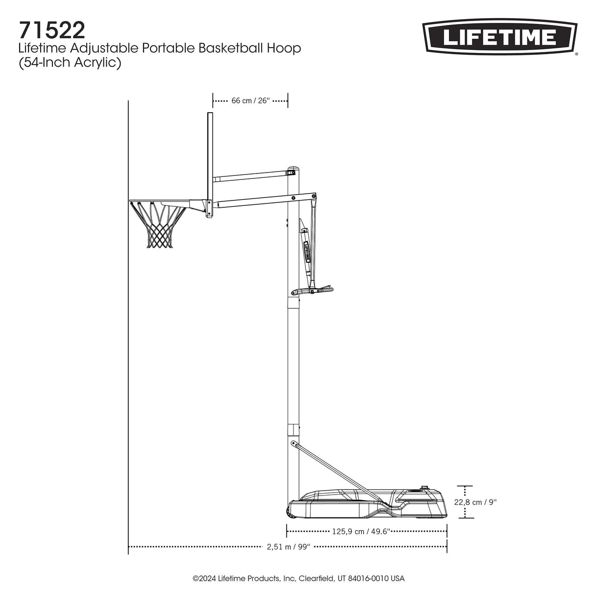 Lifetime Slam-it Pro 54 inch Basketball System