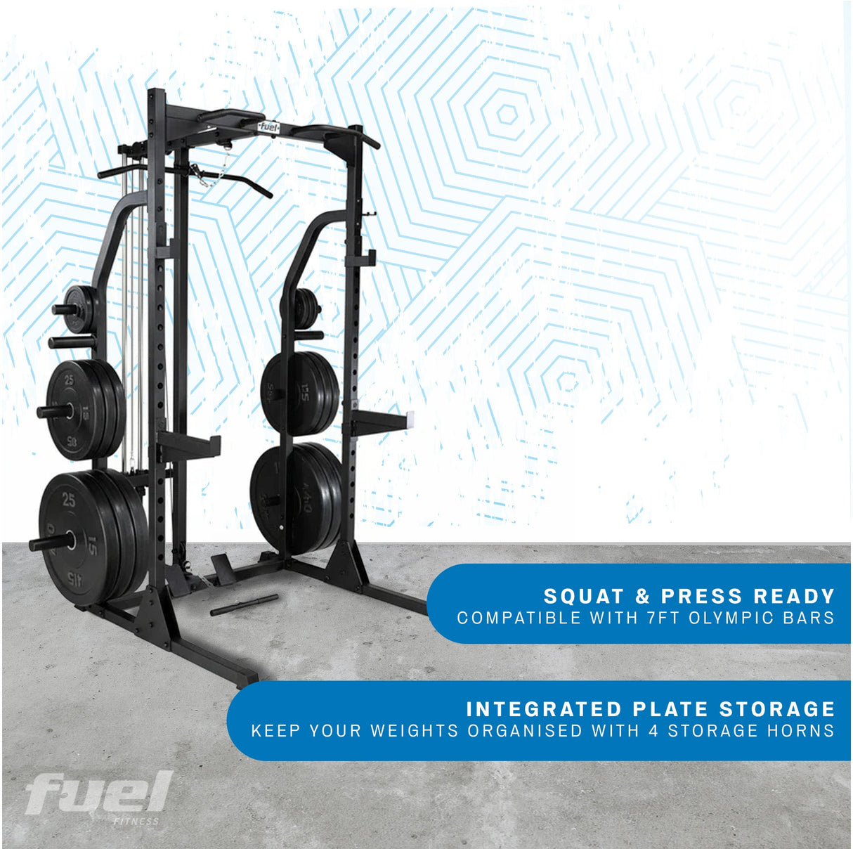 Fuel Fitness Power Rack with Hi-Lo Pulley