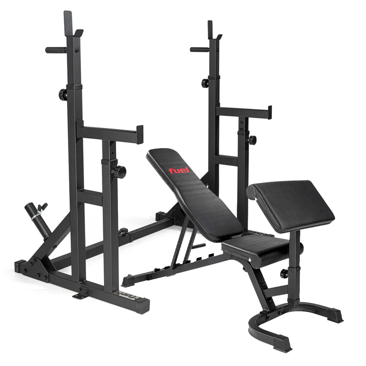 Fuel Fitness Power Rack with Hi-Lo Pulley w/ FID Weight Bench