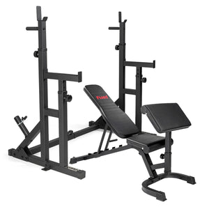 Fuel Fitness Power Rack with Hi-Lo Pulley w/ FID Weight Bench