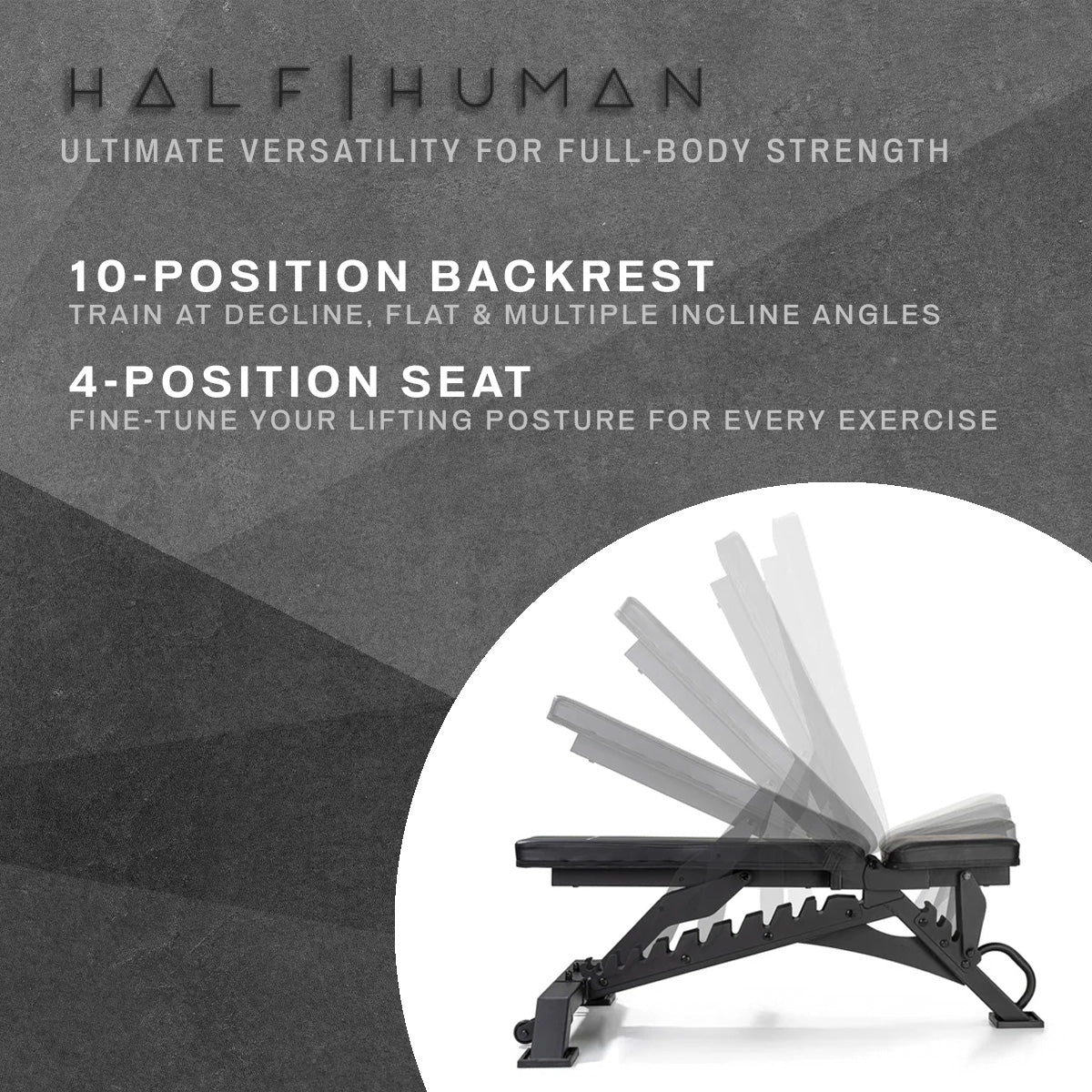 Half Human 3 Way Adjustable FID Utility Bench