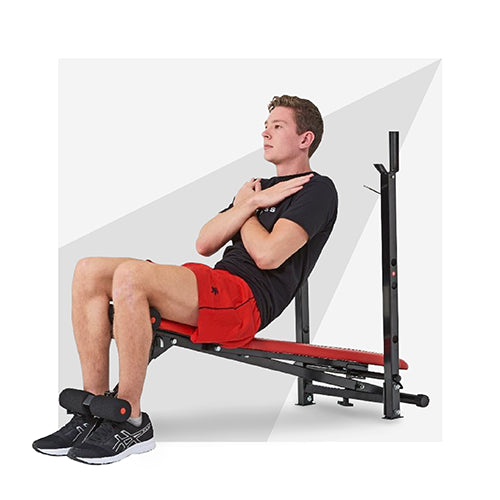 York fitness warrior 2 in 1 folding barbell & ab bench with curl hotsell