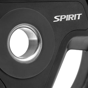 Spirit Fitness 125kg Olympic Rubber Tri Grip Weight Set with 6ft Bar