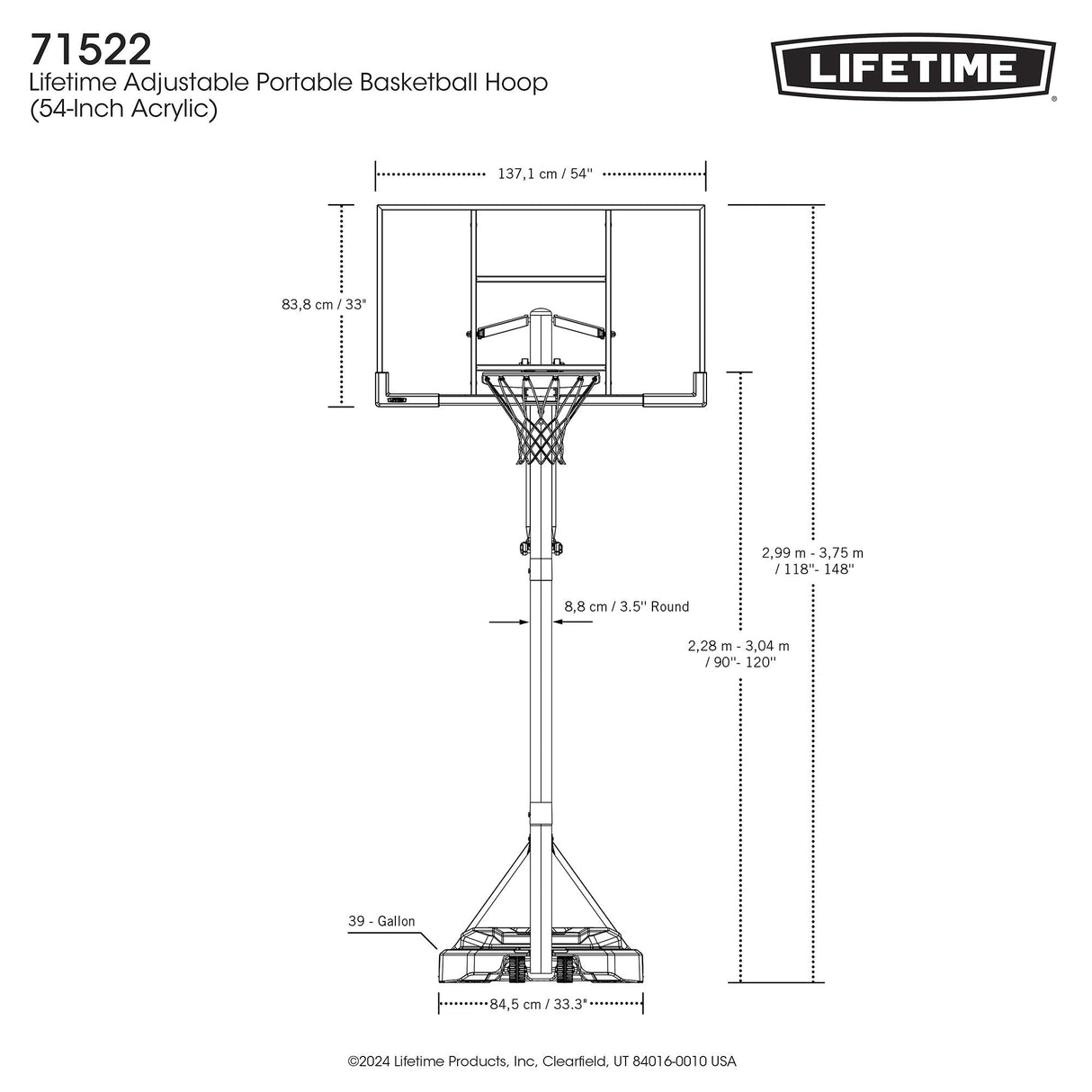 Lifetime Slam-it Pro 54 inch Basketball System