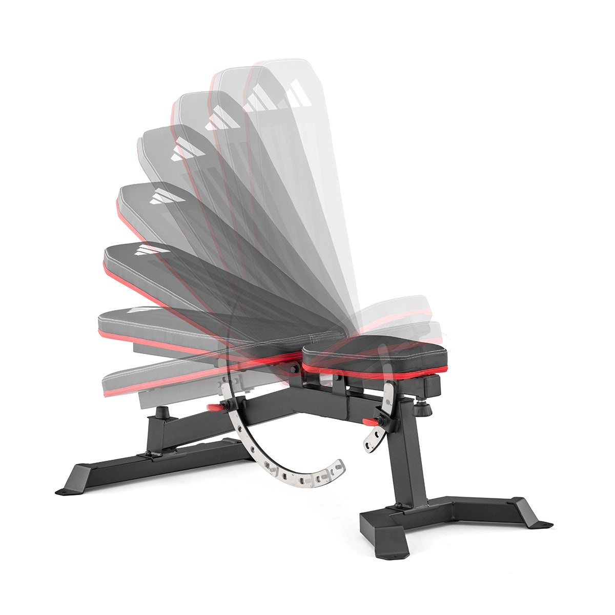 adidas Utility Weight Bench with Preacher Pad and Leg Extension angled