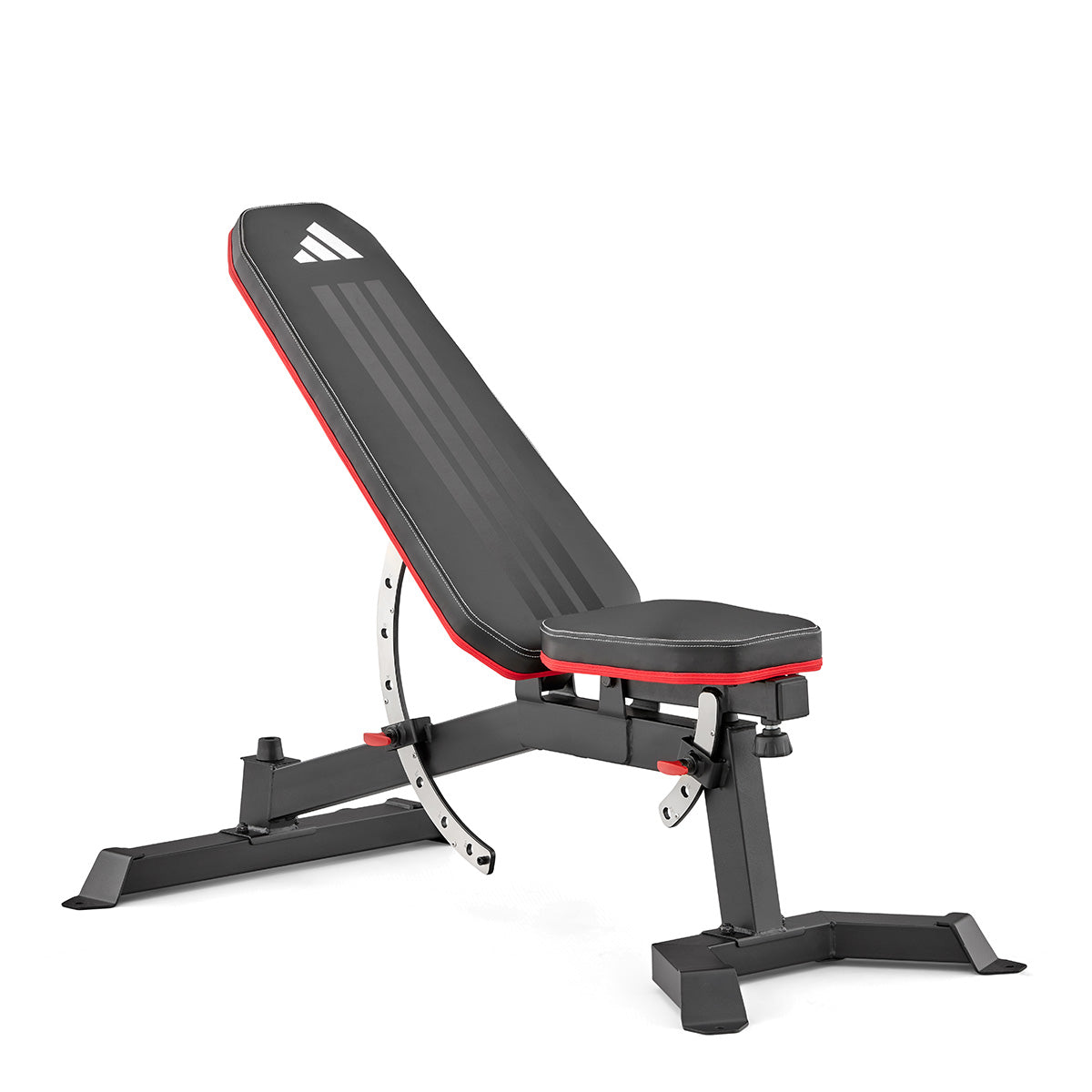 adidas Utility Weight Bench with Preacher Pad and Leg Extension angled