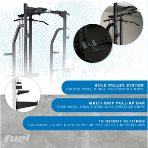 Fuel Fitness Power Rack with Hi-Lo Pulley