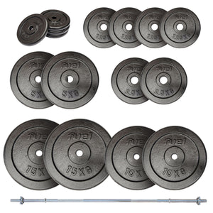 |FuelFitness80kgStandardCastIronWeightSetwith6ftBar|