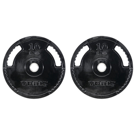 |York 2 x 10kg G2 Rubber Thin Line Olympic Weight Plates|
