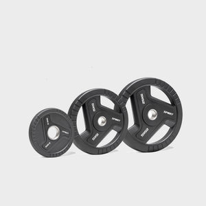 Spirit Fitness 75kg Olympic Rubber Tri Grip Weight Set with EZ Curl Bar