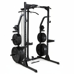 Fuel Fitness Power Rack with Hi-Lo Pulley and FID Weight Bench