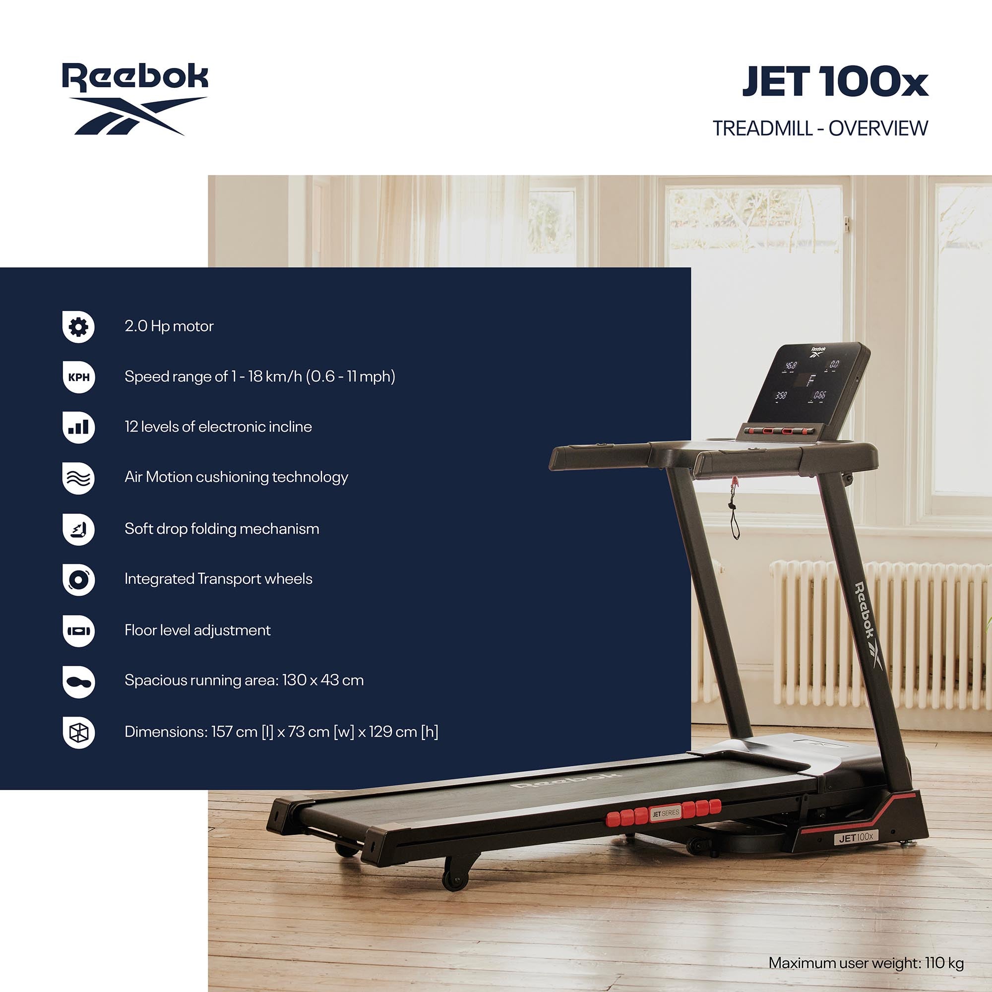 Reebok jet treadmill sales