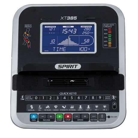|SpiritFitnessXT385FoldingTreadmillConsole|