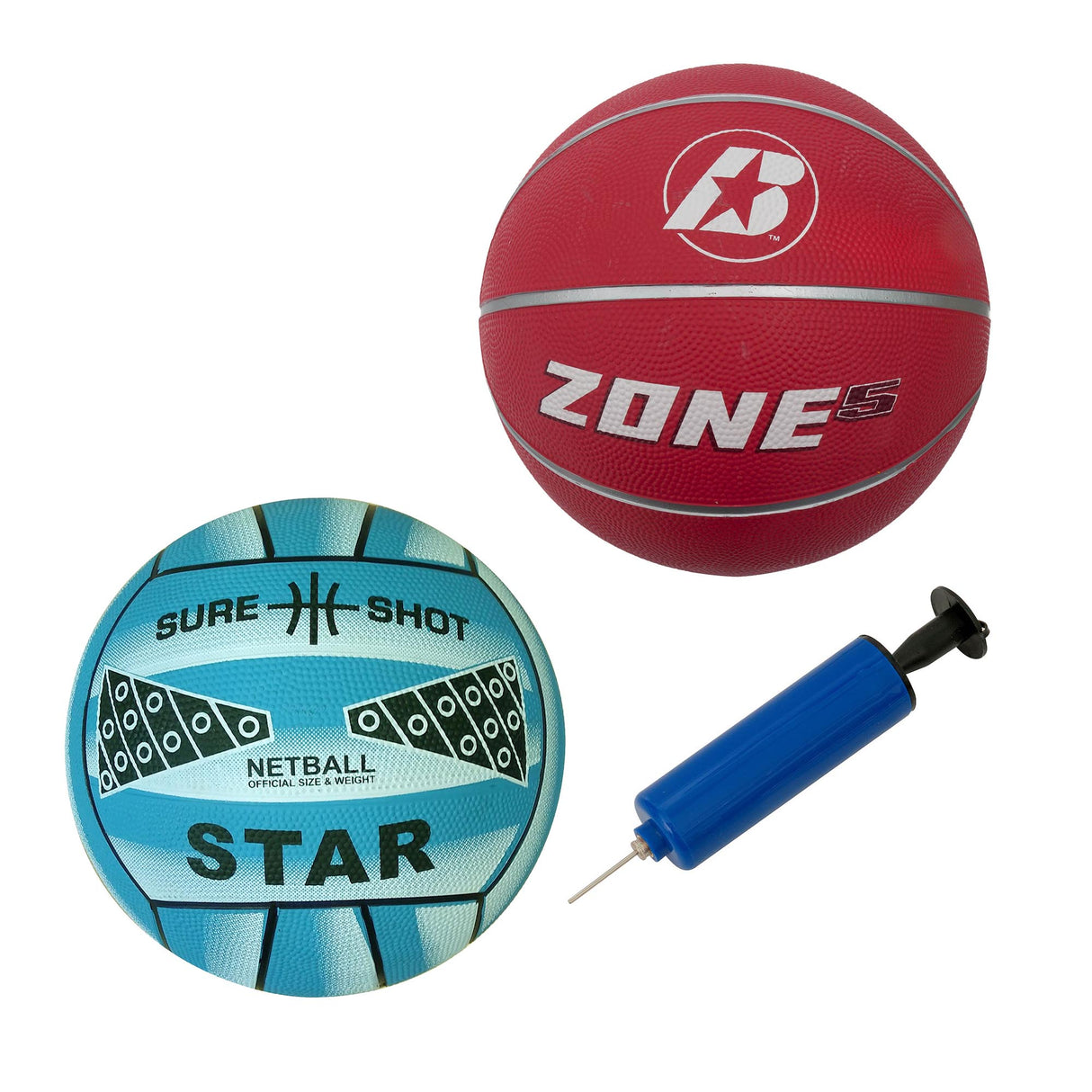 |SureShotEasiDualBasketballandNetballSystemblued|
