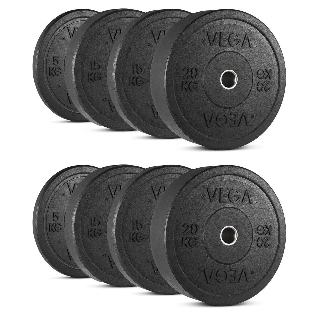 |Vega100kgRubberCrumbBumperPlateSetNew|