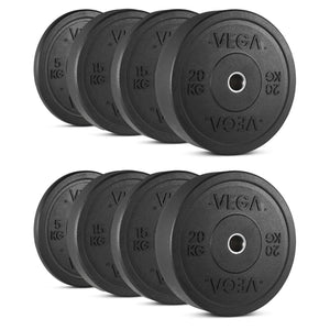 |Vega100kgRubberCrumbBumperPlateSetNew|