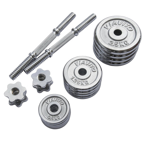 |Viavito 20kg Chrome Dumbbell Set - Parts|