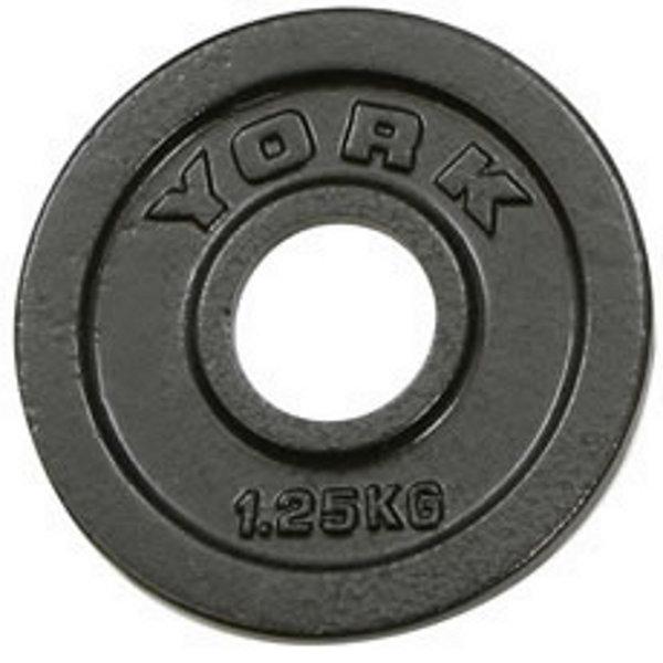 |York 1.25kg Hammertone Cast Iron Olympic Plates|