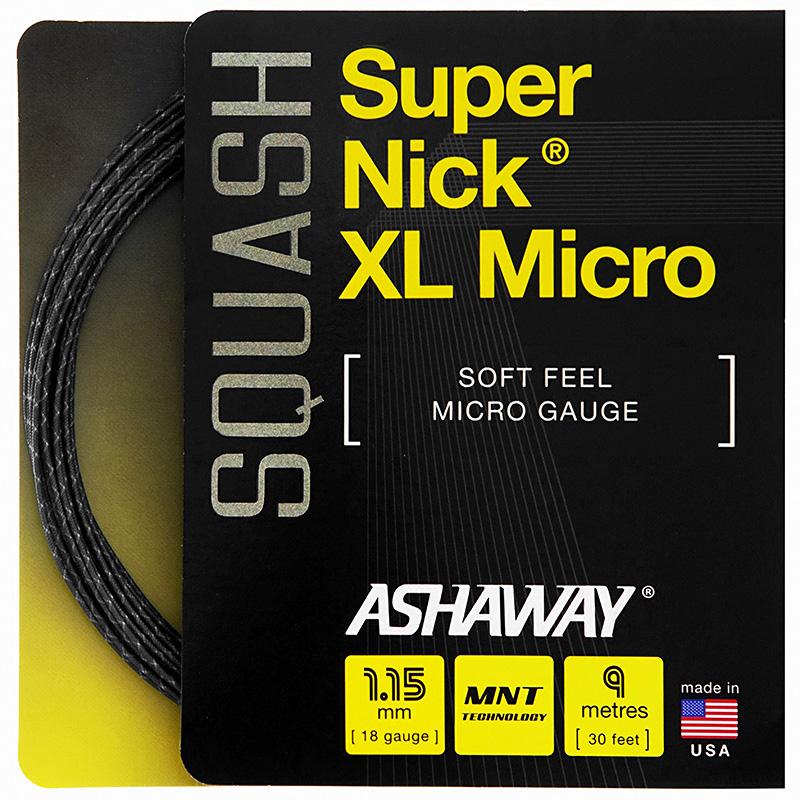 |Ashaway SuperNick XL Micro Squash String - 9m_black|