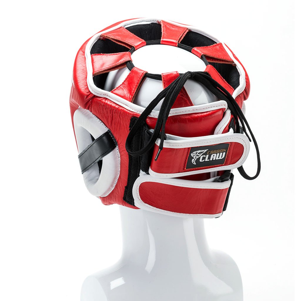 |Carbon Claw AMT CX-7 Red Leather Headguard - Back|