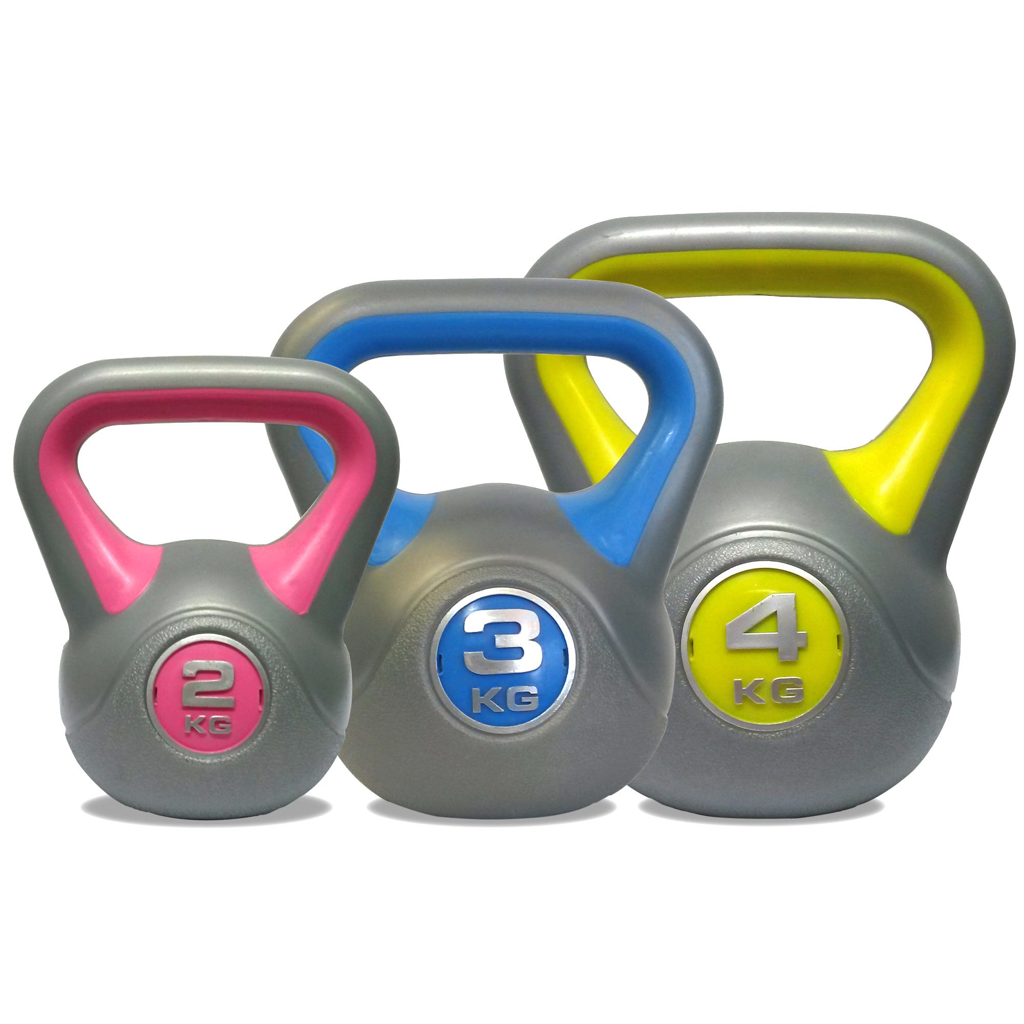 DKN 2 3 and 4kg Vinyl Kettlebell Weight Set Sweatband