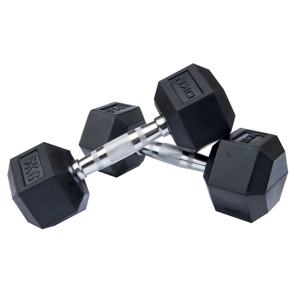 |DKN Rubber Hex Dumbbell 2 x 5kg|