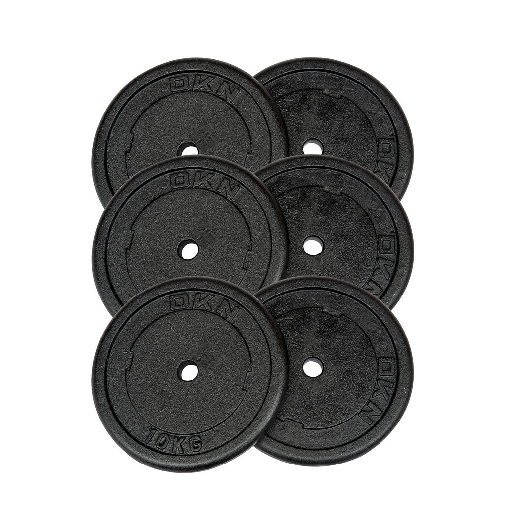 |DKN 6 x 10kg Cast Iron Standard Weight Plates|