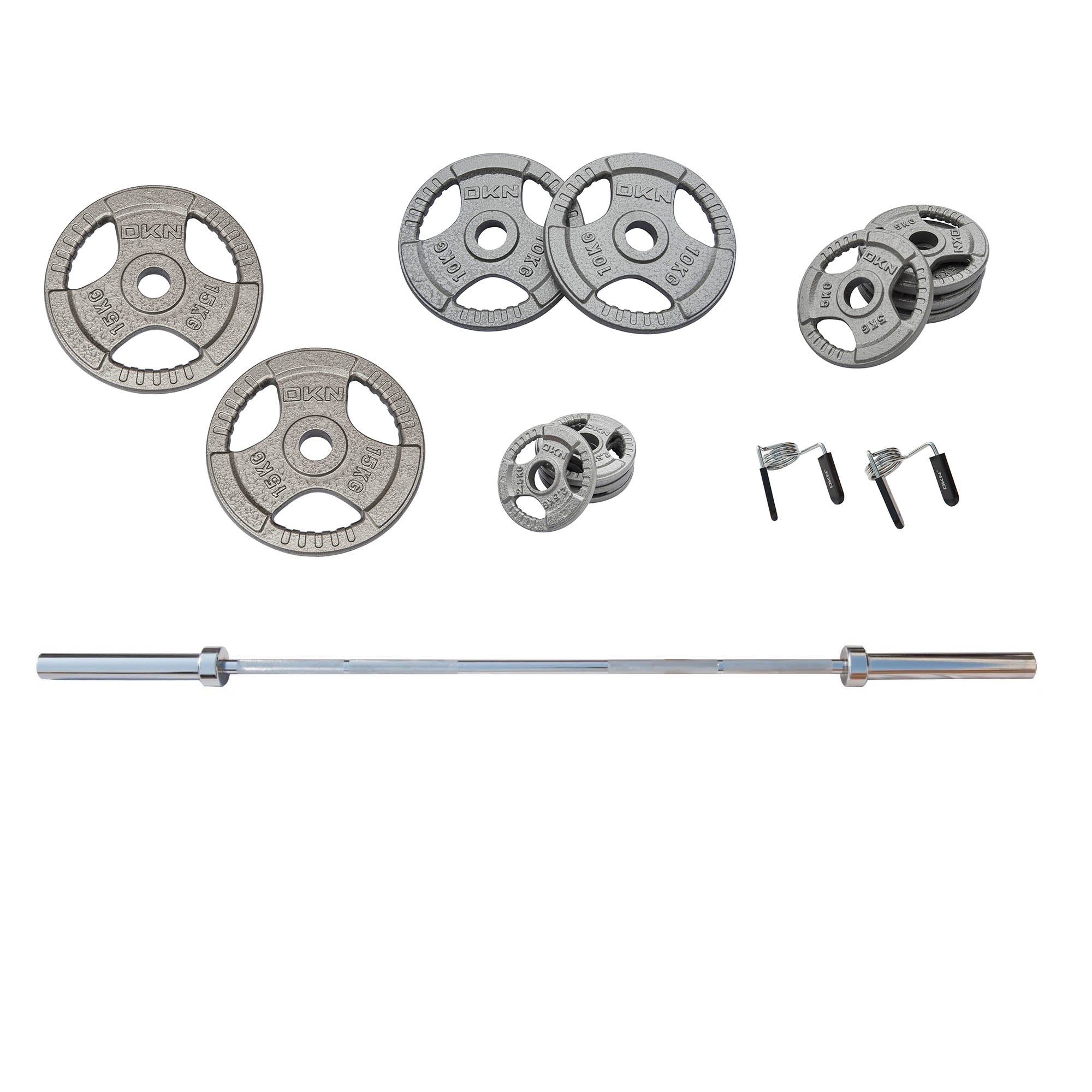 DKN 96kg Tri Grip Adjustable Olympic Weight Set Sweatband
