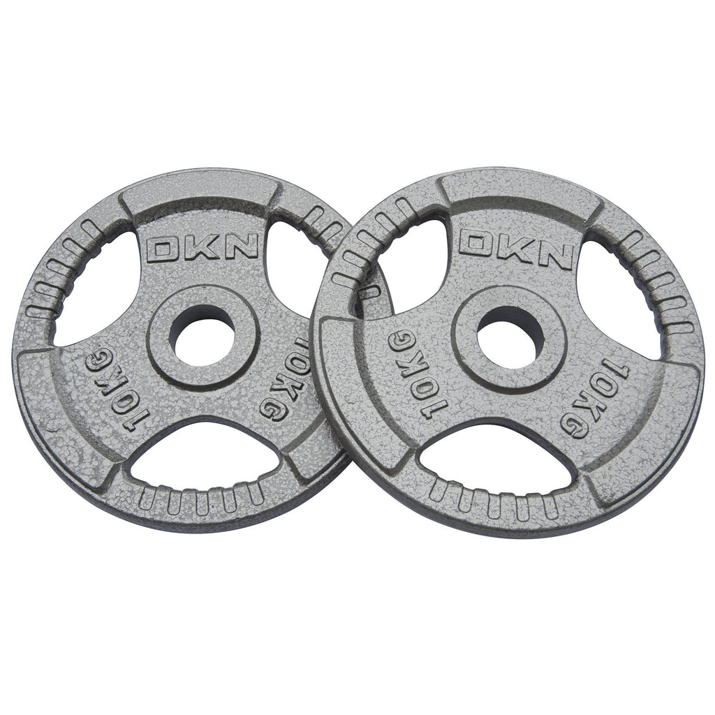 |DKN Tri Grip Cast Iron Olympic Weight Plates - 2x10kg|