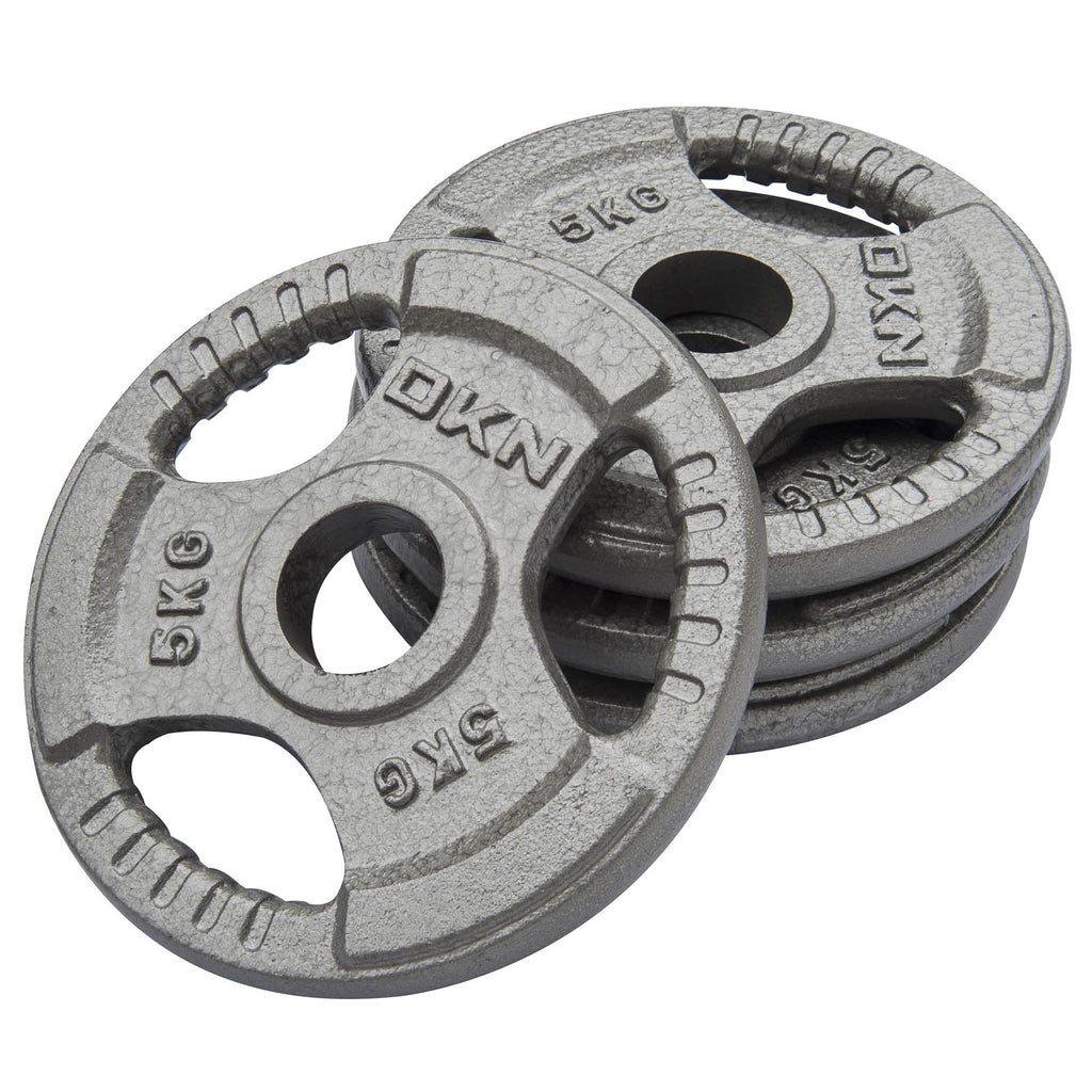|DKN Tri Grip Cast Iron Olympic Weight Plates - 4x5kg|