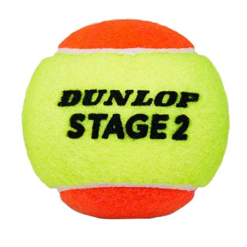 |Dunlop Stage 2 Orange Mini Tennis Balls - Tube of 3 - Ball|