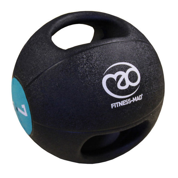 |Fitness Mad 7kg Double Grip Medicine Ball-new-blue|