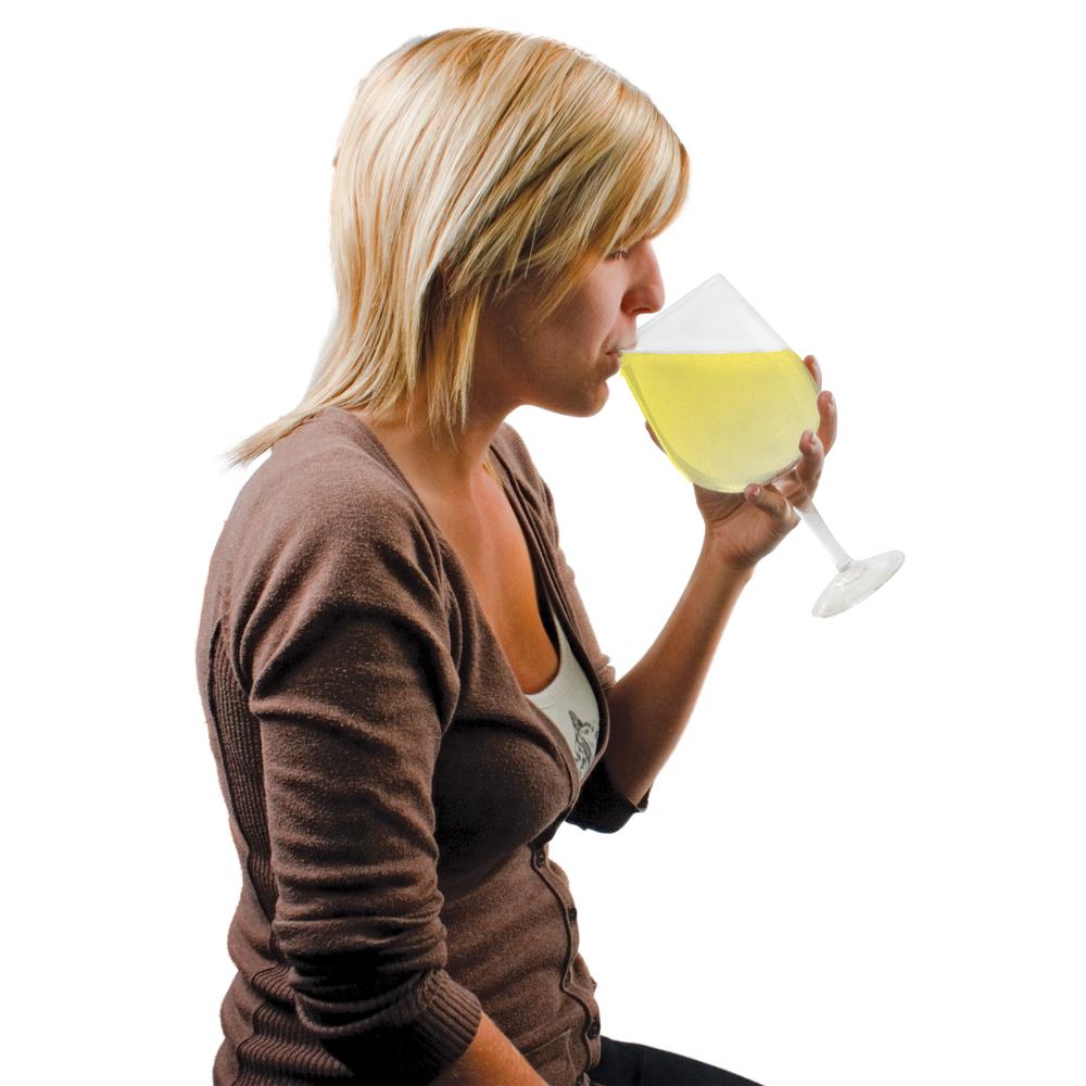 |Giant Wine Glass While Drinking|