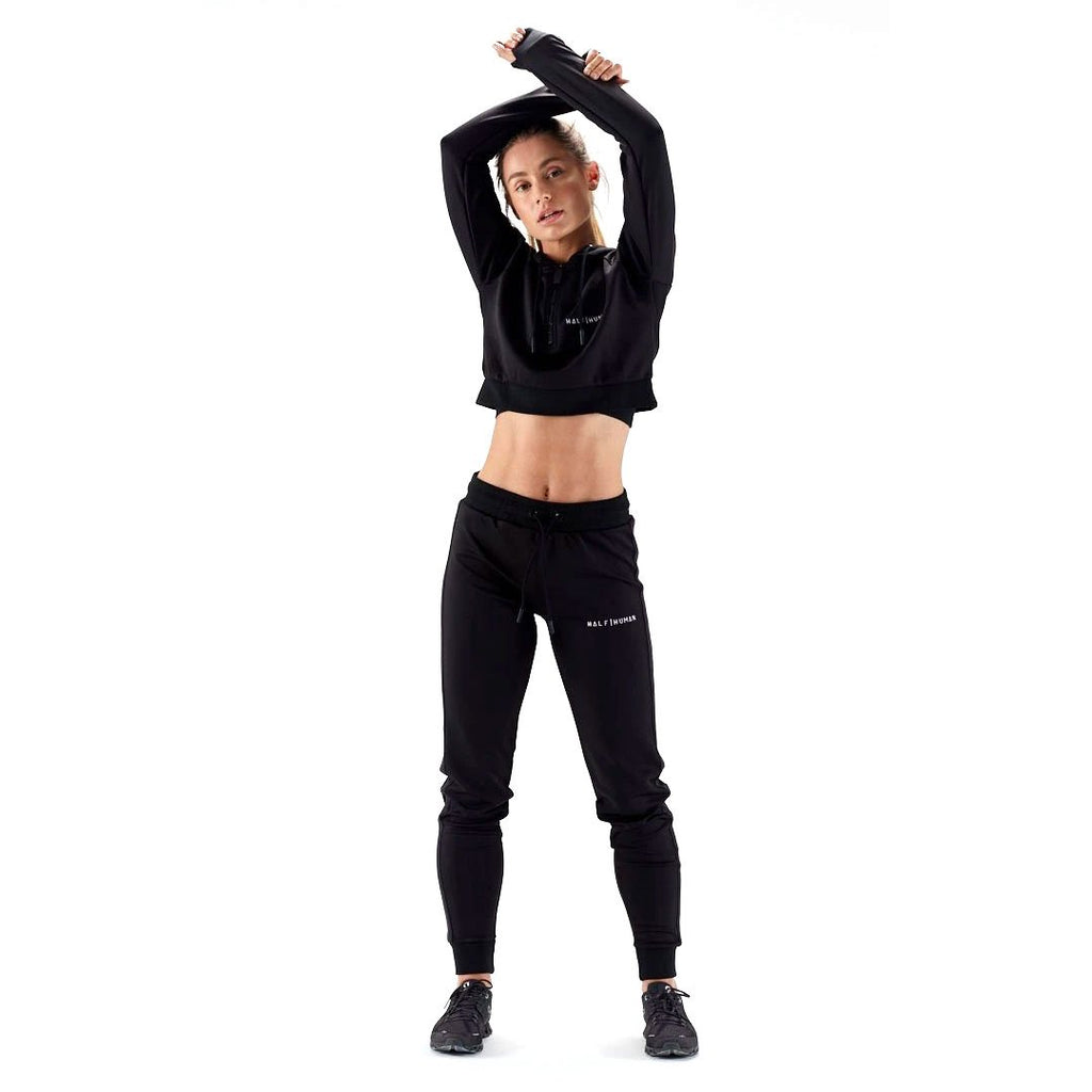 |Half Human Ladies Cropped Poly Tracksuit Hoodie - Front2|