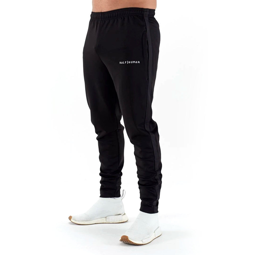 |Half Human Mens Poly Tapered Tracksuit Joggers|